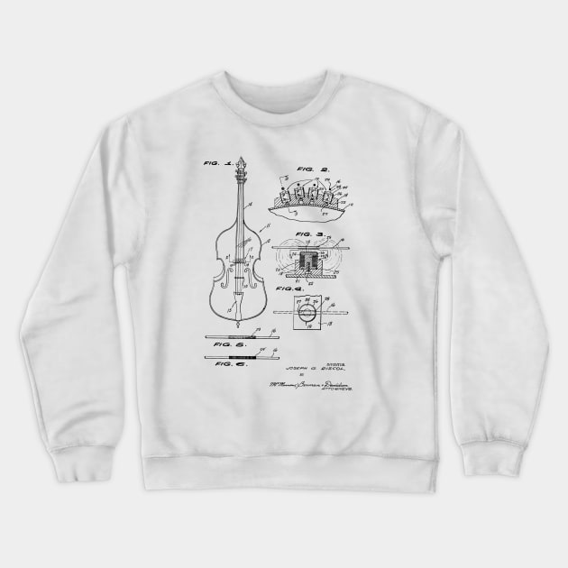 Electromagnetic Pickup for Guitar Vintage Patent Hand Drawing Crewneck Sweatshirt by TheYoungDesigns